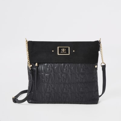 Schwarze Messenger-Tasche