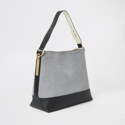 Grey slouch bag