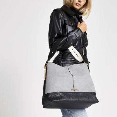 Grey slouch bag