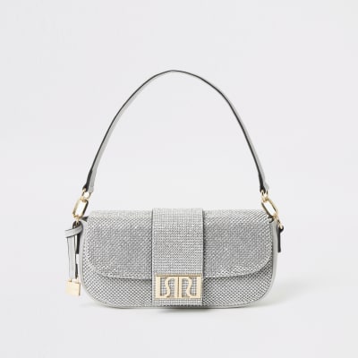 Silberne Strass-Tasche von River Island