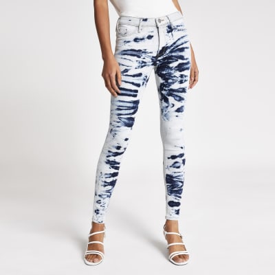 Molly - Lichtblauwe tie-dye jegging