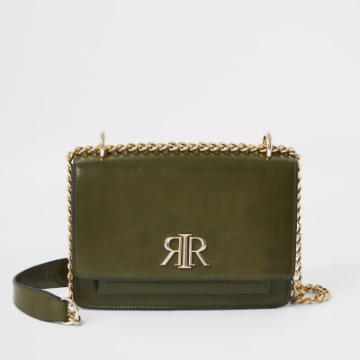 Schwarze Satchel-Tasche von RI in Khaki