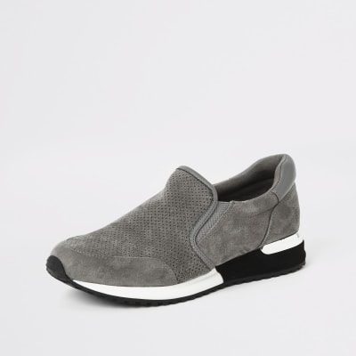 Perforierte Sneaker in Grau