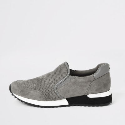 Perforierte Sneaker in Grau