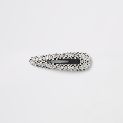 Barrette noire ornée de strass