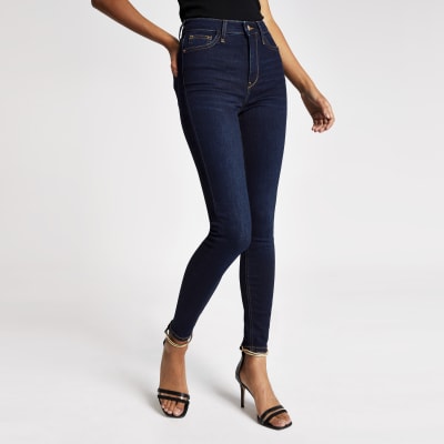 Hailey – Dunkelblaue Jeans mit hohem Bund