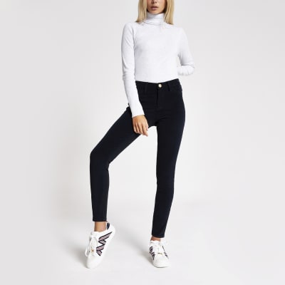 Molly - Marineblauwe corduroy jegging