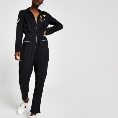 river island denim boiler suit