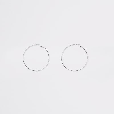Silver colour hoop earrings