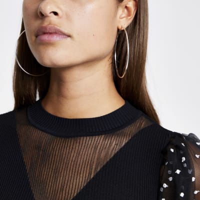 Silver colour hoop earrings