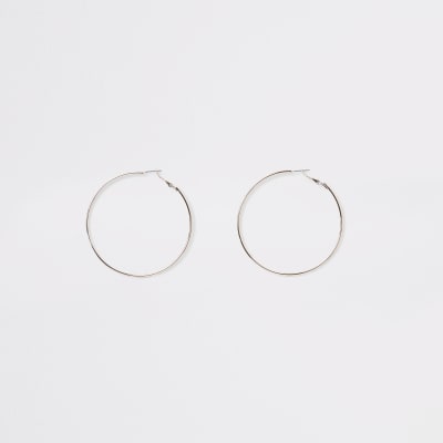 Rose gold colour hoop earrings