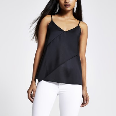 Petite – Schwarzes, asymmetrisches Trägertop