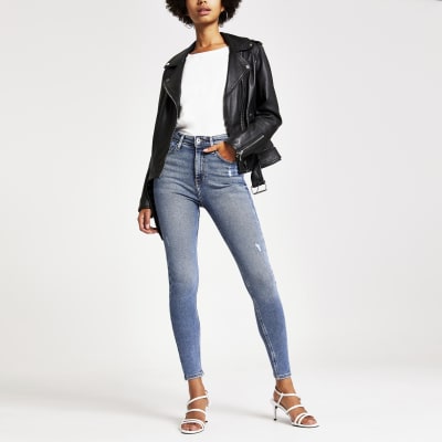 Mid blue authentic Hailey high rise jeans