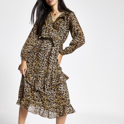 river island yellow leopard dress