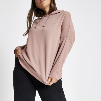 Plus pink batwing sleeve hoodie