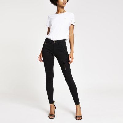 Amelie - Zwarte super skinny-fit utility jeans