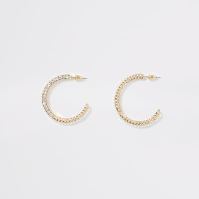 Creolen in Gold mit Perlen