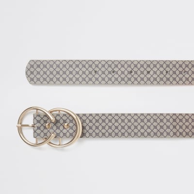 Brauner Gürtel mit RI-Monogramm