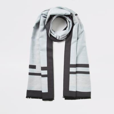 Karierter Jacquard-Schal in Blau