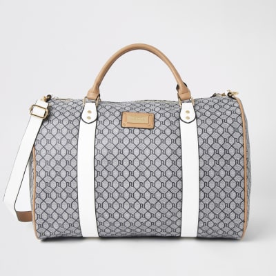 Grijze grote weekendreistas met RI-monogram