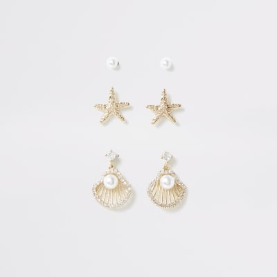 Goldene Ohrstecker, Set