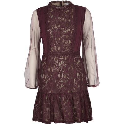 Forever Unique red lace waisted mini dress