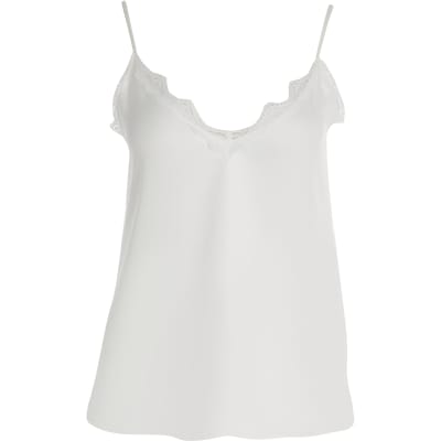 White lace trim cami top