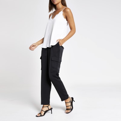 White lace trim cami top