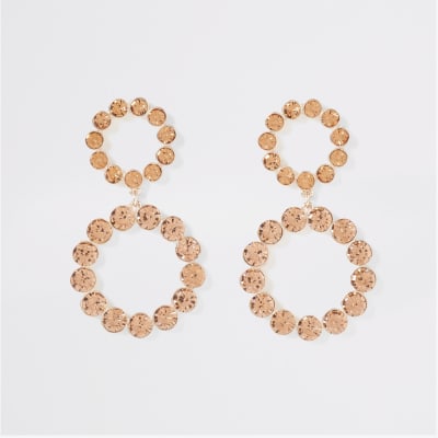 Hängeohrringe mit Diamanten-Tropfen-Design in Roségold