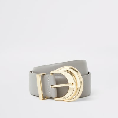 Ceinture double épaisseur avec boucle grise