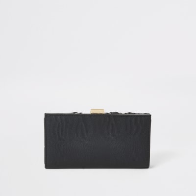 Black glitter swirl cutabout cliptop purse