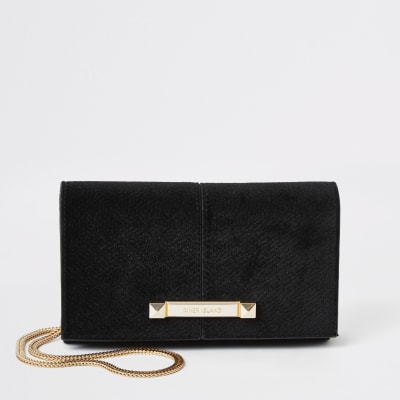 Zwart velours mini-crossbodytas