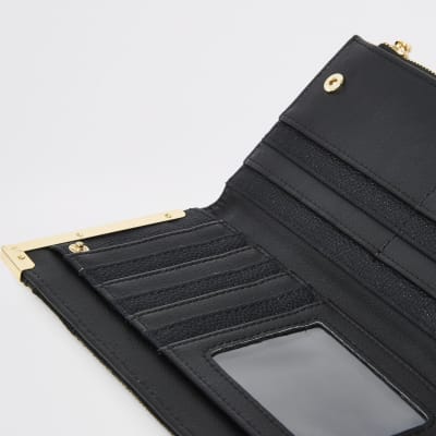 Black diamante embellished foldout purse