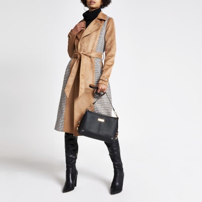 Black buckle side cross body bag