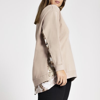 RI Plus - Roze kleurvlak sweatshirt