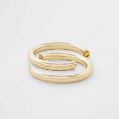 Gold colour chunky hoop earrings