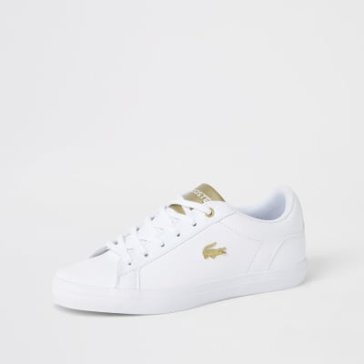 Lacoste white leather Lerond branded trainers