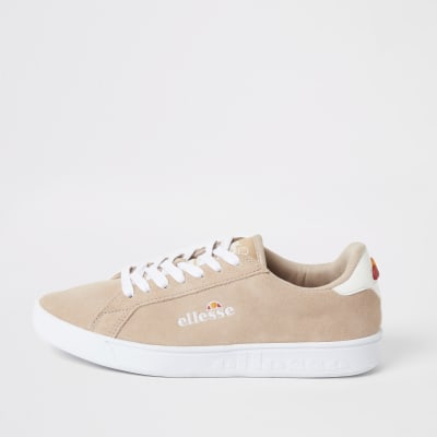 Ellesse pink suede lace-up trainers