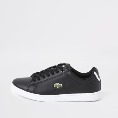 Baskets Lacoste en cuir noir avec logo