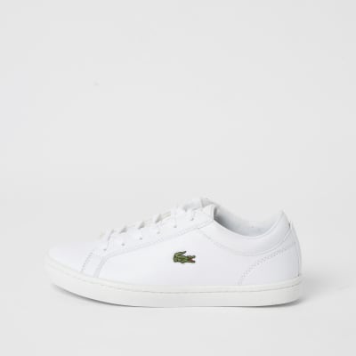 Lacoste – Baskets en cuir blanches à lacets