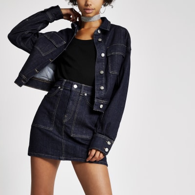 Dua Lipa x Pepe Jeans -  Jeansrock in Dunkelblau