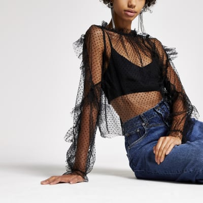 Dua Lipa x Pepe Jeans - Zwarte bustier top
