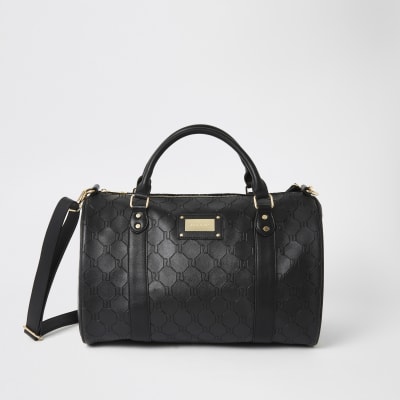 Black RI embossed travel bag