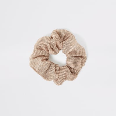 Lichtbeige glitter scrunchie