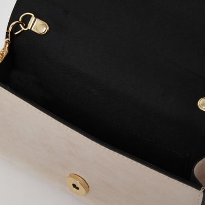 Pink diamante underarm clutch bag