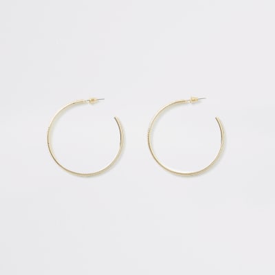 Goldfarbene Halb-Creolen mit Strass