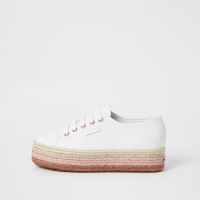 superga white platform espadrilles