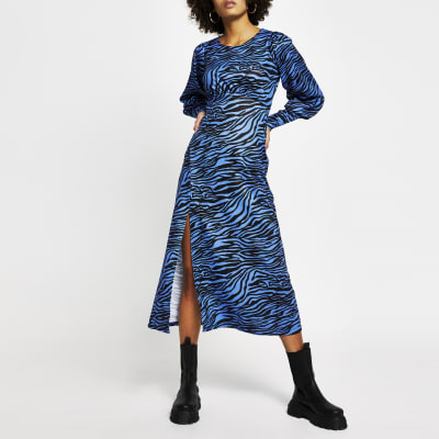 river island blue zebra jumpsuit