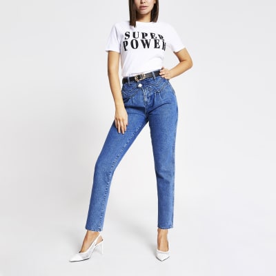 White 'Super power' short sleeve T-shirt