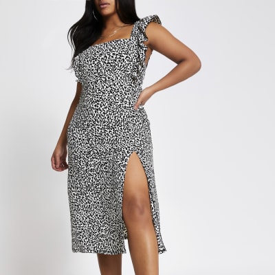 river island frill detail midi dress